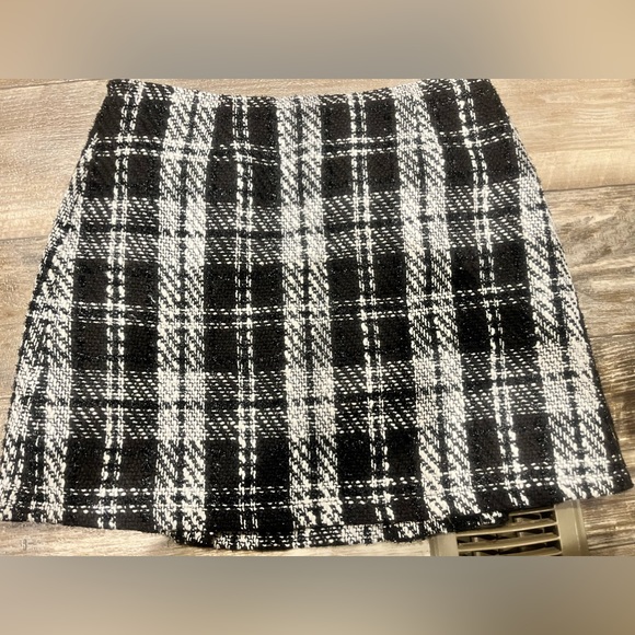 Betty Boop Sparkly Black Plaid Pleated Wool Blend Mini Skirt • 30 waist • Large - Picture 12 of 16